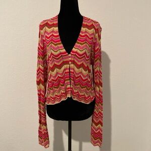 Show Me Your Mumu Coza Cardi Top in Horizon Stripe Knit Size XL